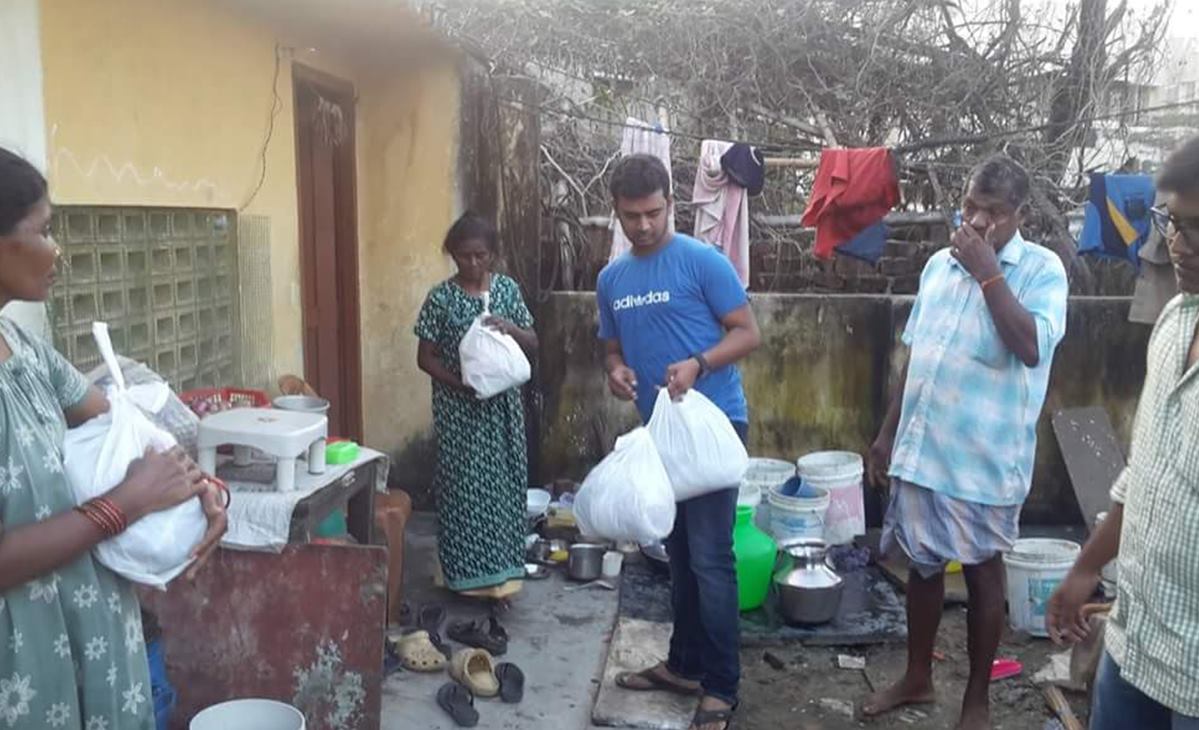 Helping flood affected families Chennai 2015