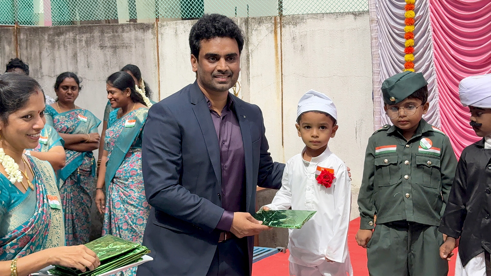 Kalyan Raj Bandaru at the 80th Independence Day celebration at Good Hope New Gen Higher Secondary School, Arumbakkam, Chennai